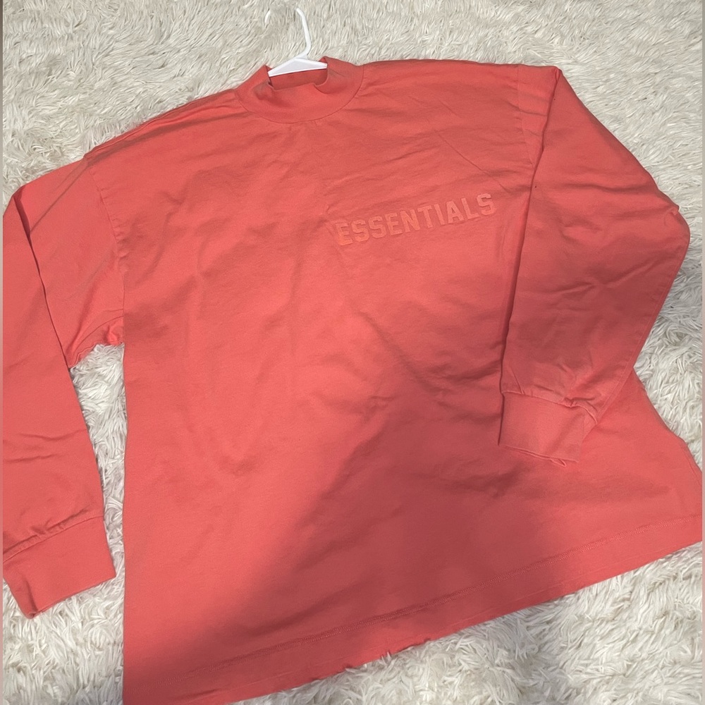 Fear of God Essentials Coral Mockneck Long Sleeve Size S